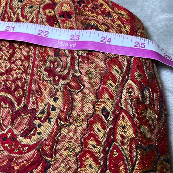Vintage CJ Banks Womens 2X Plus Size Paisley Tapestry Vest Zip Up Red Gold Boho - Picture 9 of 13